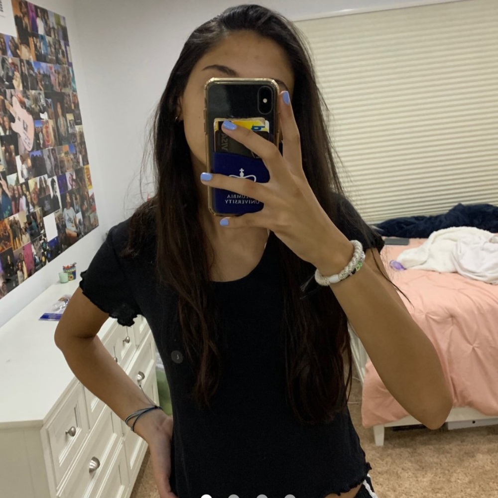 basic black crop top